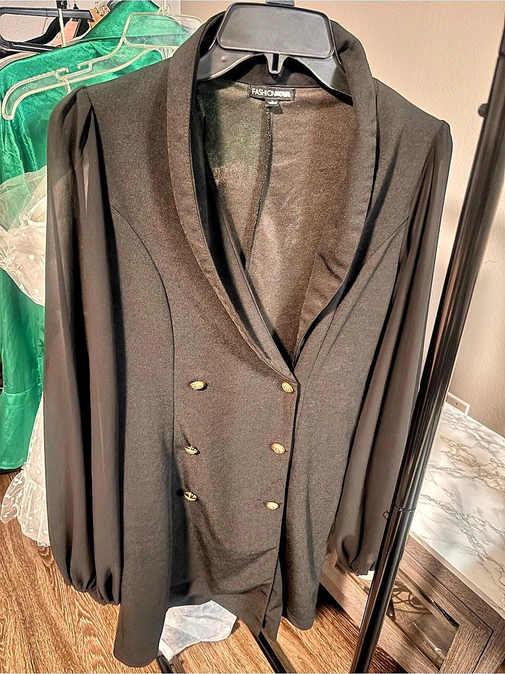 Fashion Nova Away On Business Blazer Dress Black